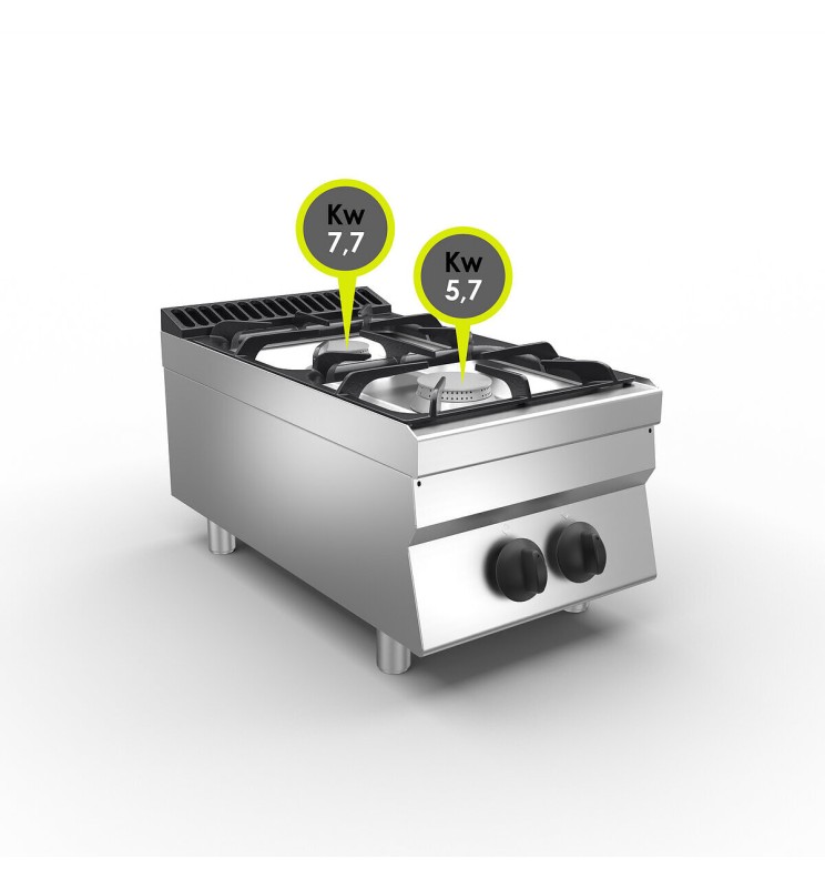 CUISINIÈRE À GAZ À 2 FEUX - DESSUS 13,4 KW