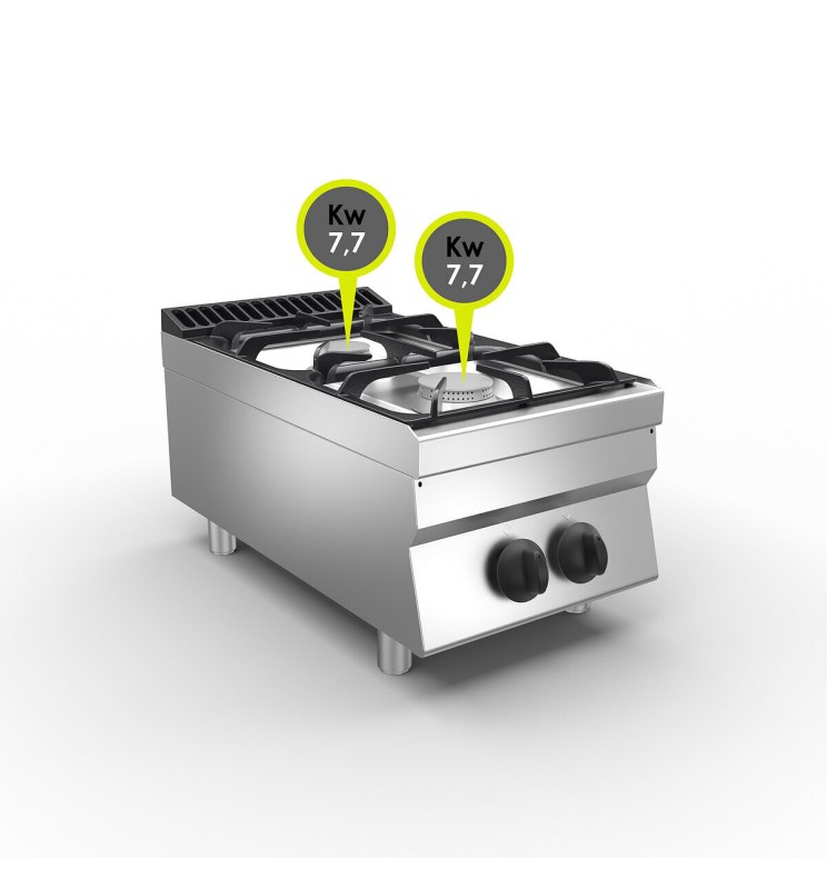 CUISINIÈRE À GAZ À 2 FEUX - DESSUS 15,4 KW