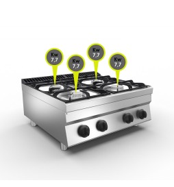 4-BURNER GAS COOKER - TOP 30.8 KW