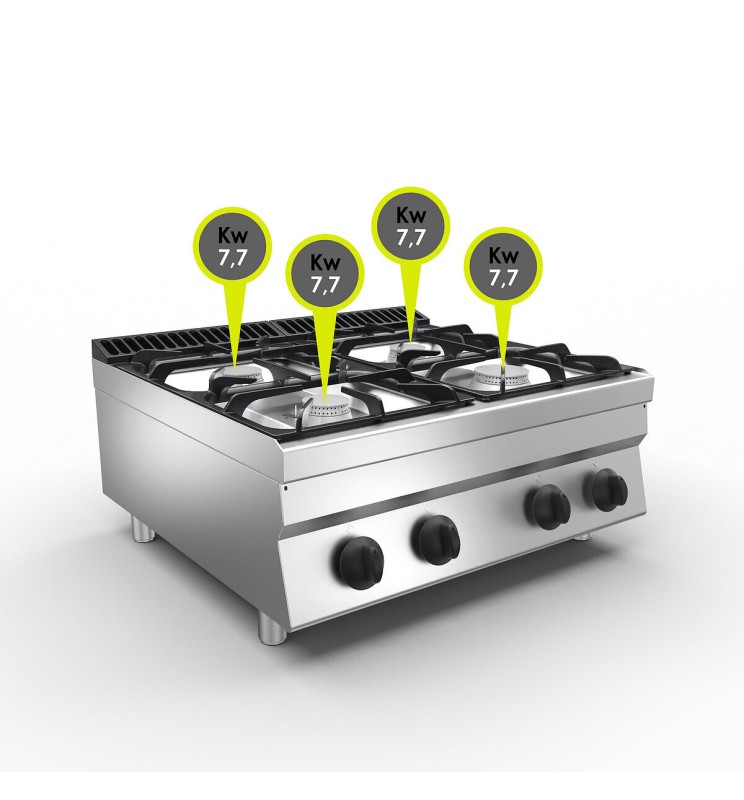 4-BURNER GAS COOKER - TOP 30.8 KW