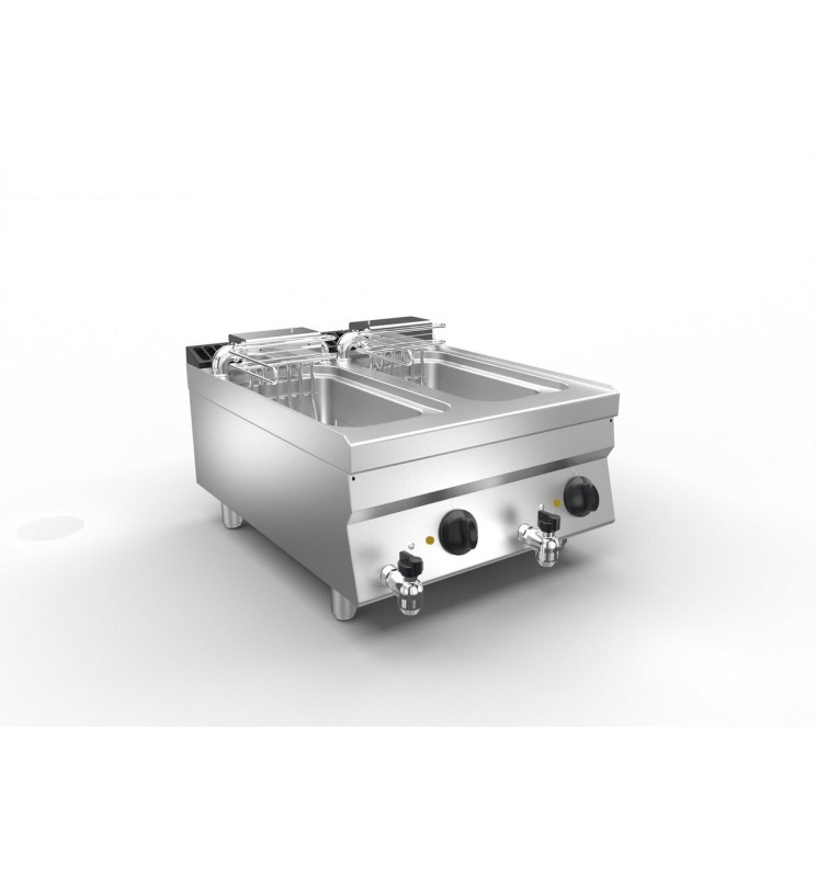 ELECTRIC FRYER, POWERFUL 2 TANKS Litres 10+10 - TOP - EXTRACTABLE RESISTANCES