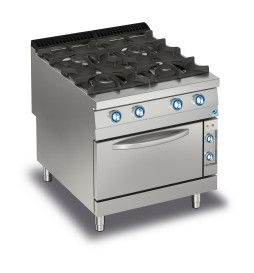 CUISINIÈRE À GAZ 4 FEUX AVEC FOUR ÉLECTRIQUE 29,2 KW