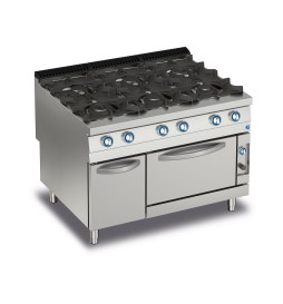 CUCINA 6 FUOCHI A GAS SU FORNO A GAS E ARMADIO NEUTRO