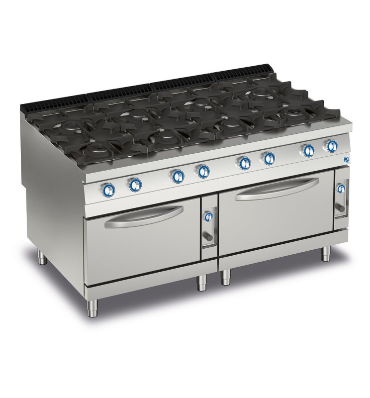 8-BURNER GAS COOKER ON 2 GAS OVENS