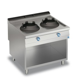 WOK 2 BURNER GAS 10KW ON OPEN COMPARTMENT