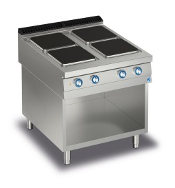 KITCHEN 4 ELECTRIC SQUARE PLATES ON OPEN COMPARTMENT