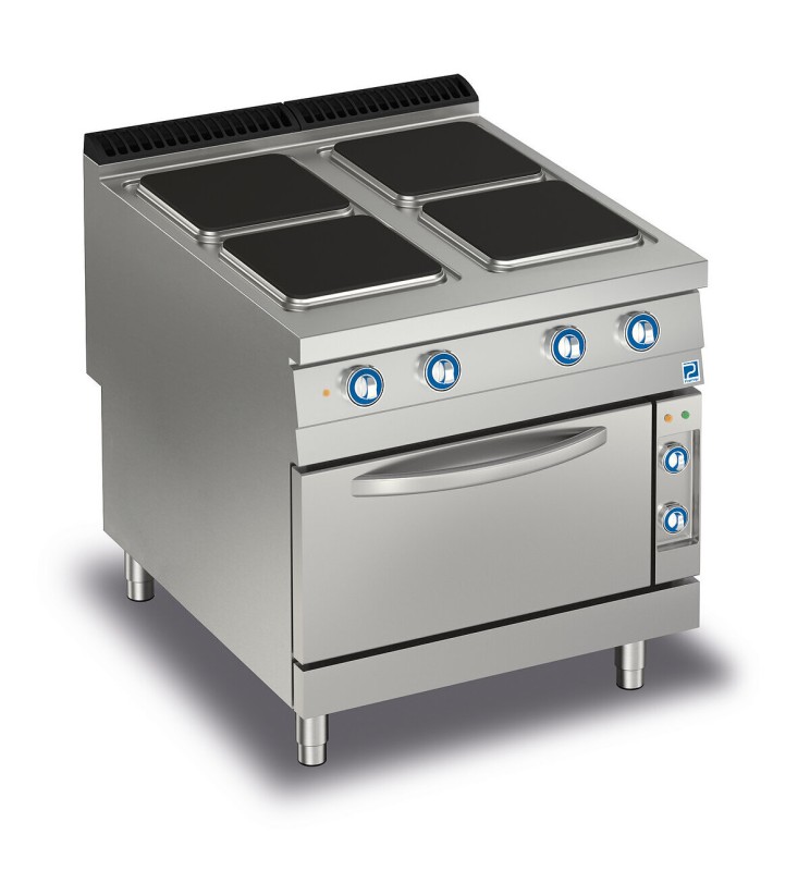 KITCHEN 4 ELECTRIC SQUARE PLATES ON ELECTRIC OVEN